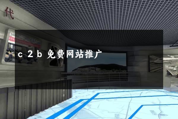 c2b免费网站推广