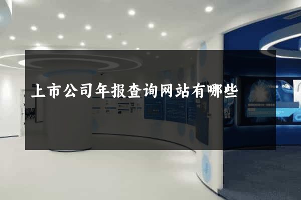 上市公司年报查询网站有哪些