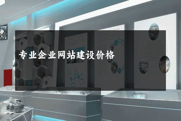 专业企业网站建设价格