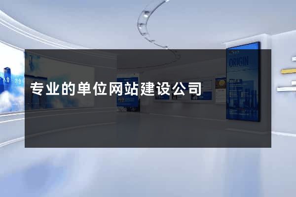 专业的单位网站建设公司