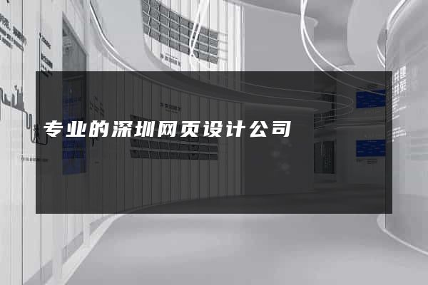 专业的深圳网页设计公司