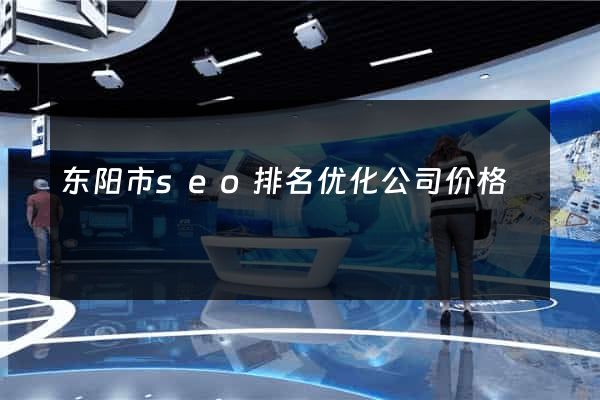 东阳市seo排名优化公司价格