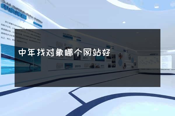 中年找对象哪个网站好
