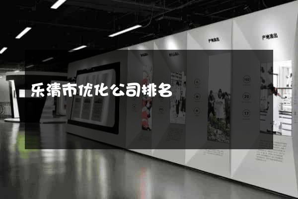 乐清市优化公司排名