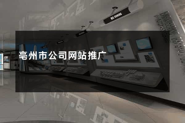 亳州市公司网站推广