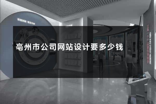 亳州市公司网站设计要多少钱
