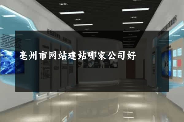 亳州市网站建站哪家公司好