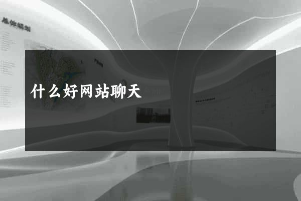 什么好网站聊天