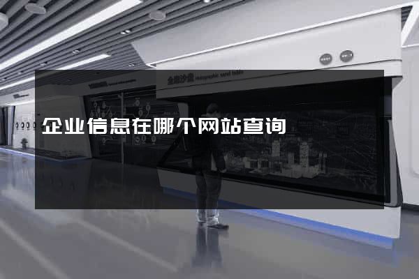 企业信息在哪个网站查询