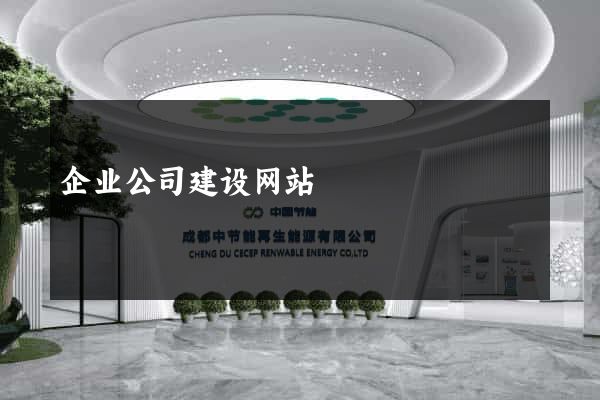 企业公司建设网站