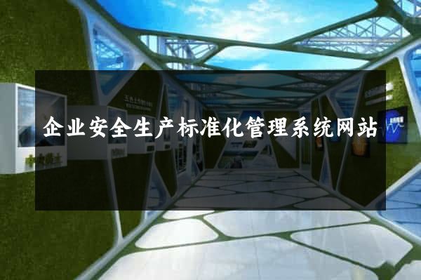 企业安全生产标准化管理系统网站
