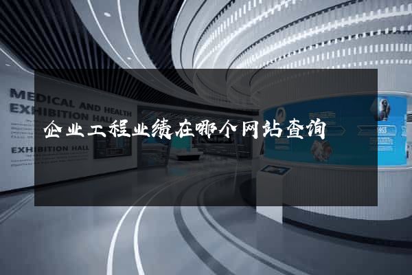 企业工程业绩在哪个网站查询