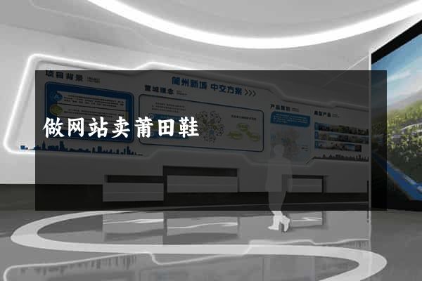 做网站卖莆田鞋