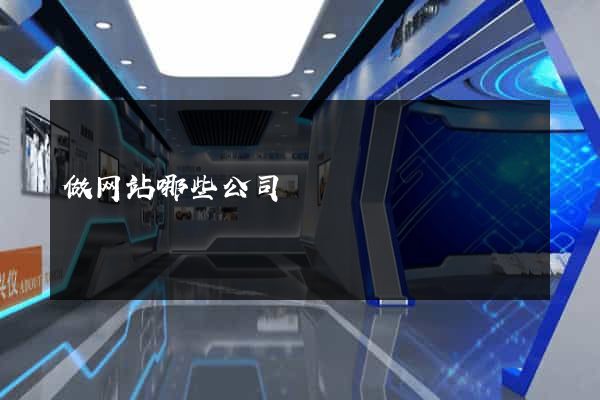 做网站哪些公司