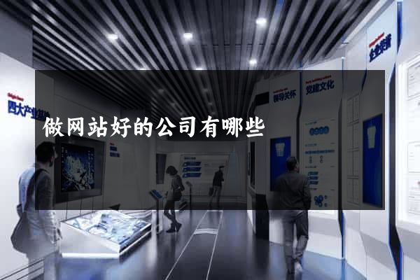 做网站好的公司有哪些