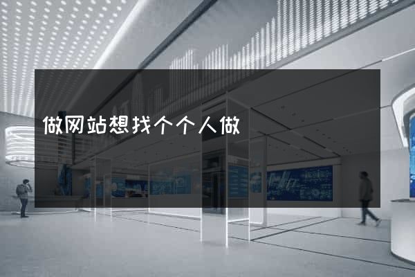 做网站想找个个人做