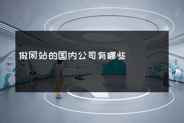 做网站的国内公司有哪些