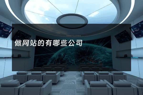 做网站的有哪些公司