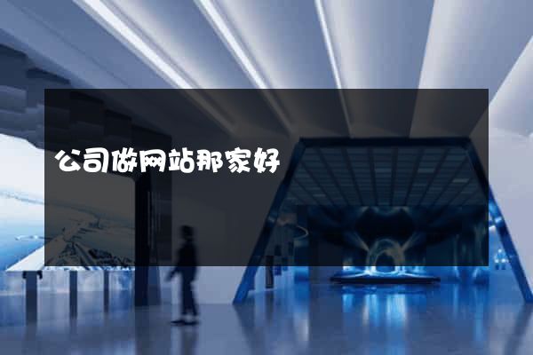 公司做网站那家好