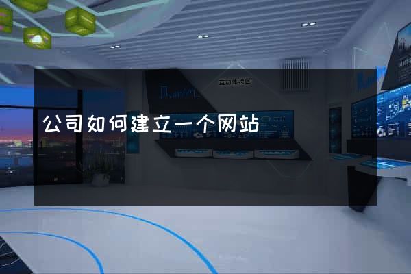 公司如何建立一个网站