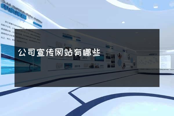 公司宣传网站有哪些