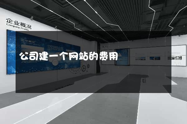 公司建一个网站的费用