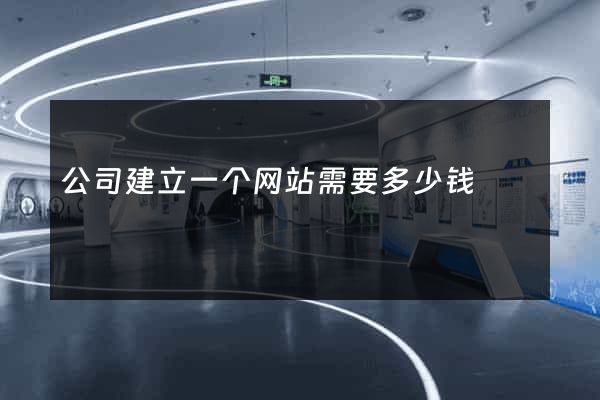 公司建立一个网站需要多少钱