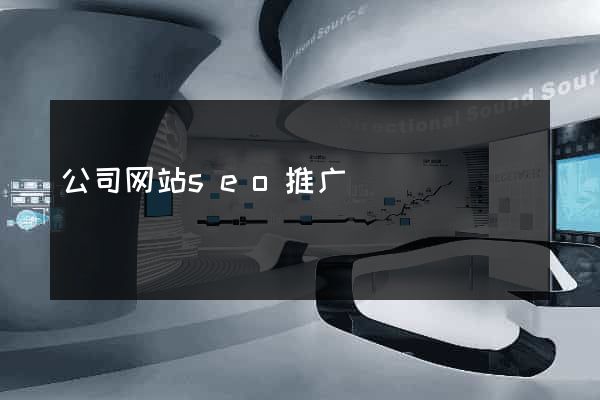 公司网站seo推广