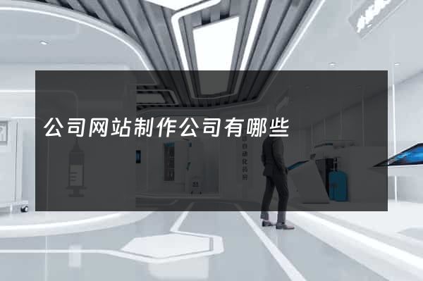 公司网站制作公司有哪些