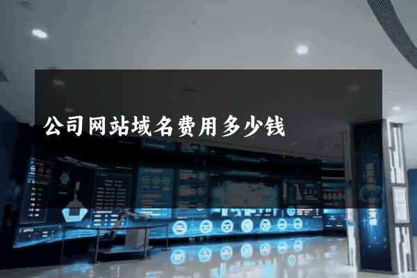 公司网站域名费用多少钱