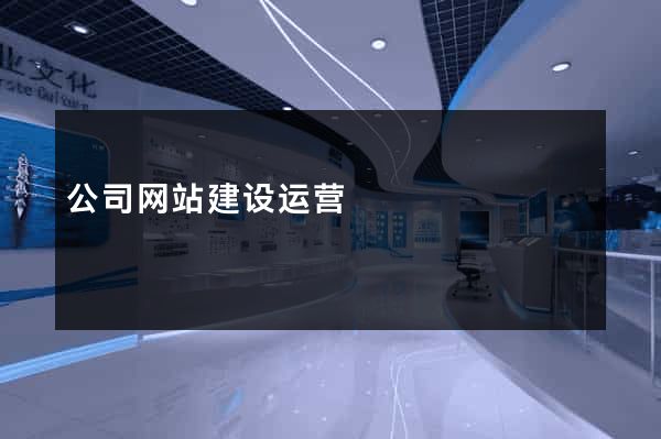 公司网站建设运营