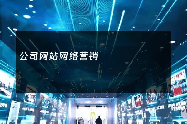 公司网站网络营销
