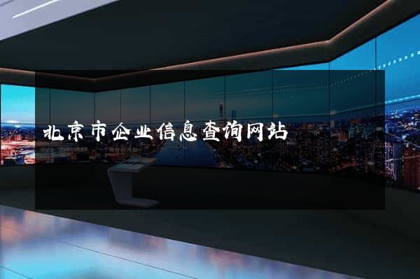 北京市企业信息查询网站