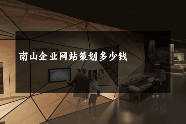 南山企业网站策划多少钱
