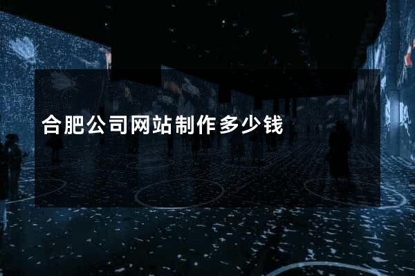 合肥公司网站制作多少钱