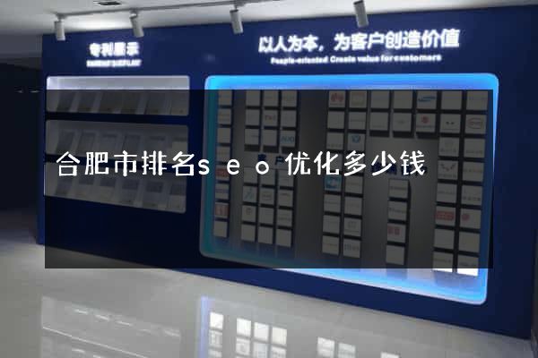 合肥市排名seo优化多少钱