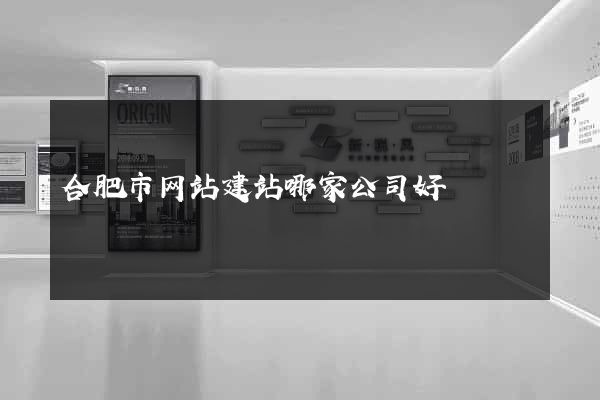 合肥市网站建站哪家公司好