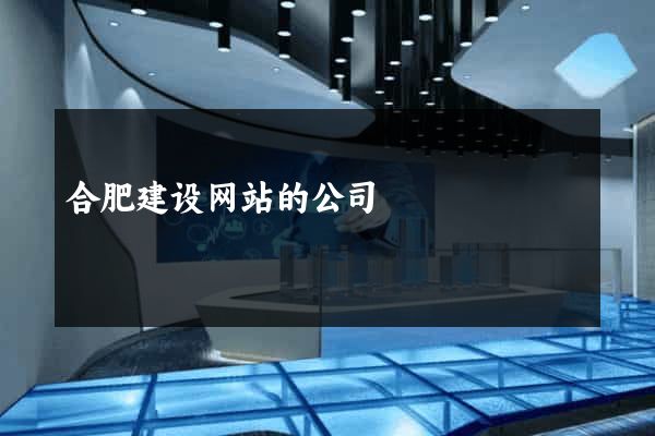 合肥建设网站的公司