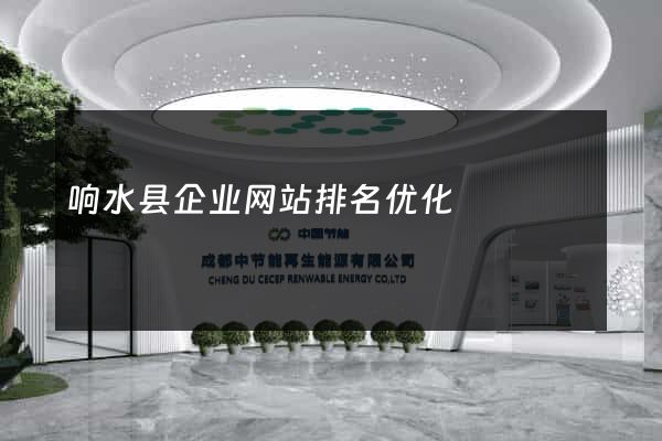 响水县企业网站排名优化