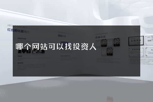 哪个网站可以找投资人