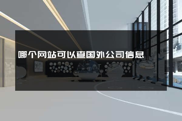 哪个网站可以查国外公司信息