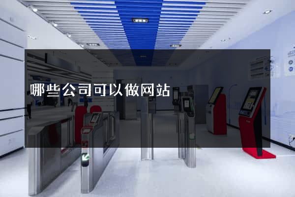 哪些公司可以做网站