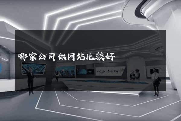 哪家公司做网站比较好