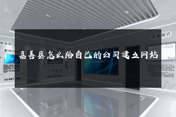 嘉善县怎么给自己的公司建立网站