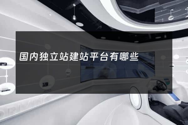 国内独立站建站平台有哪些