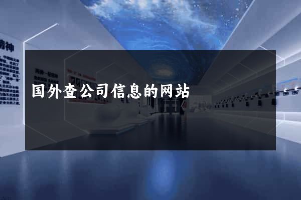 国外查公司信息的网站
