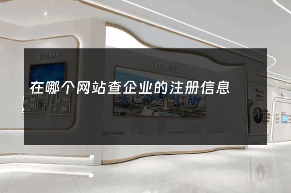 在哪个网站查企业的注册信息