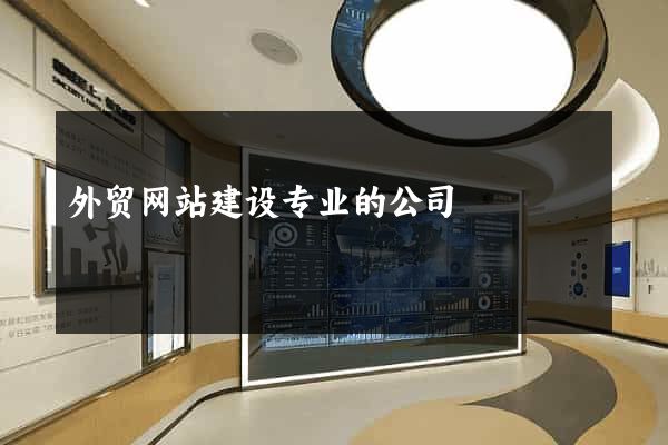 外贸网站建设专业的公司