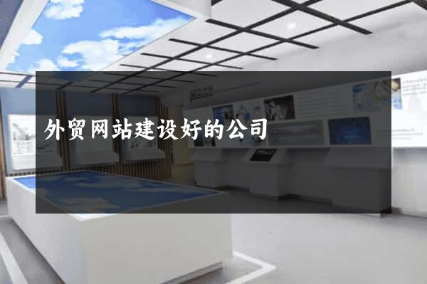 外贸网站建设好的公司