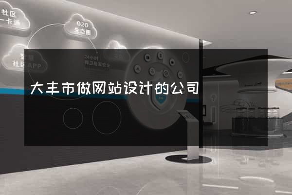 大丰市做网站设计的公司